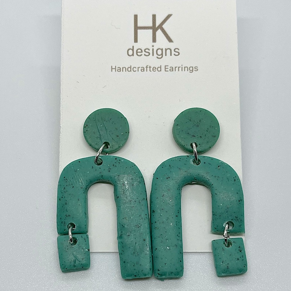 Green Handcrafted Earrings